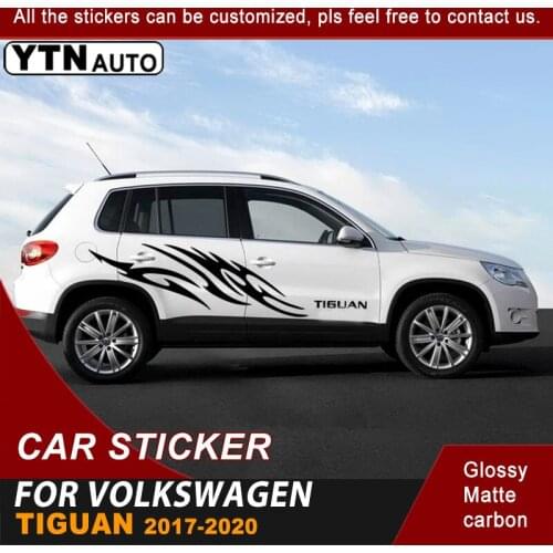 Side Door Car Decals Splash Stripe Graphic Vinyl Cool Car Stickers For Volkswagen Tiguan 2017 2018 2019 2020 Auto Accessories