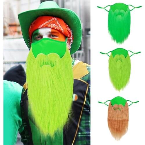 's Day Green Long Beard Protective Dustproof Dress Up Reusable Windproof Outdoor Party Mouth s
