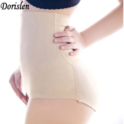 Dorislen 50pcs Seamless Buttock Up Panties High Waist Hip Enhancer Padded Knickers Plus Size