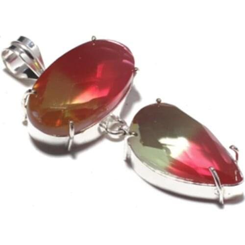 Bi-Color Pendant Silver Overlay over Copper , 64 mm , P7469