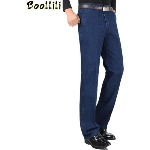 New Arrival Jeans For Men Spring Autumn Male Casual High Quality Cotton Regular Fit Denim Pants Dark Blue Baggy Trousers