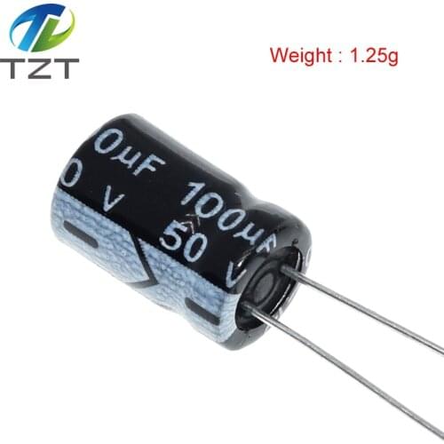 50PCS Higt quality 50V100UF 8*12mm 100UF 50V 8*12 Electrolytic capacitor
