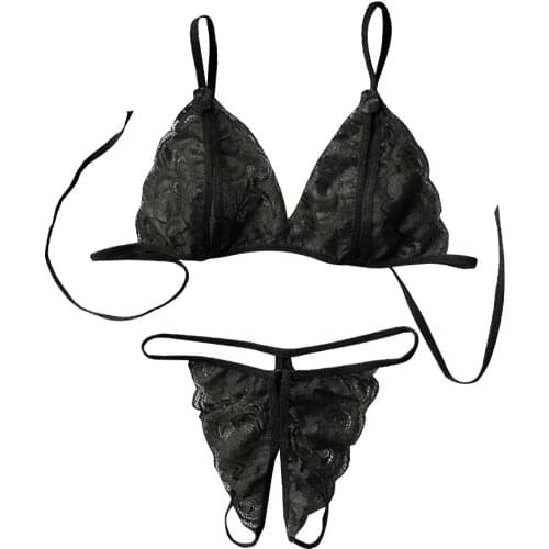 Hot Women Lingerie Underwear Set Sexy Lace Transparent Bra G-String sy998