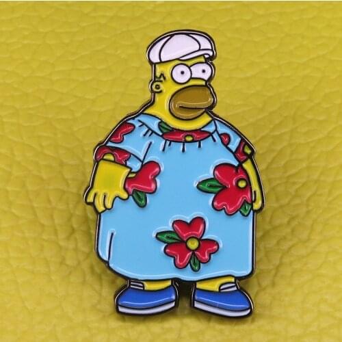 Homer Inspired King Size Pin Moo Moo Fat Guy Brooch TV Fan Nerd Cute Gift