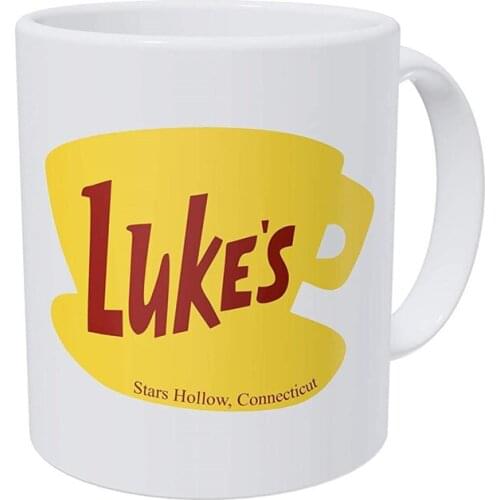 Lukes Diner Coffee Mugs and Cups Reusable White Eco Friendly White Ceramic Drinkware Cup Tea Milk Beer Mug Funny Unique Gifts