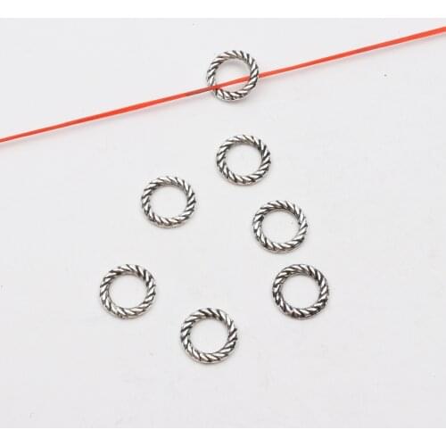 10pairs Antique Silver Color Round Ring Shape Hollow Toggle Clasp Hooks Connector For Necklace Chains Jewelry Making Accessories