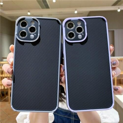 New Stripe Camera Lens Protection Case for iPhone 11 Pro 12 mini Xr 6 7 8 plus SE 2020 Xs Max Soft TPU Silicone Back Cover