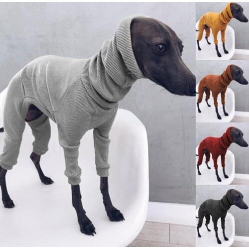 Solid Dog Clothing Four-legged Rib Pet Sweater Turtleneck Warm Dog Long-sleeved Coat Soft Four Seasons Pure Cotton Pet Clothes