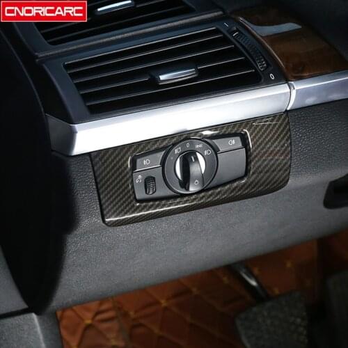 Headlight Switch Panel Decoration Cover Trim ABS For BMW X5 E70 X6 E71 2008-2014 LHD Car Styling Interior Accessories