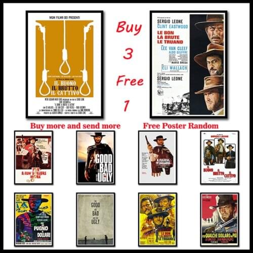 The Good, the Bad and the Ugly Coated Paper Posters Wall Art Murals Pictures For Bedroom Decoration Frameless