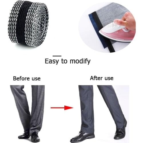 2/5M Pants Edge Shorten DIY Self-Adhesive Pants Mouth Paste Foot Presser Apparel Sewing Fabric for Suit Jeans Trousers Skirts