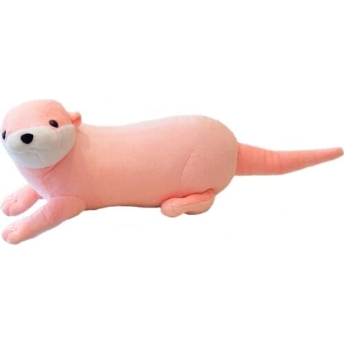 40cm Pink Realistic Wild Animal Stuffed Doll Reallife Eurasian River Otter Plush Toy Soft Lovely Sloth Toys Cute Gift For Kids
