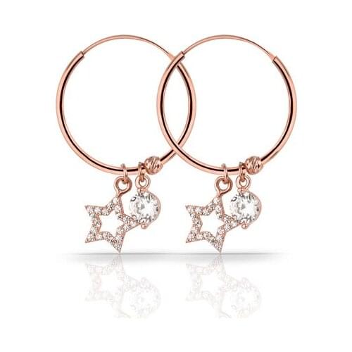 Professional Design 925 Sterling Silver Jewelry Earrings Water Drop For Women Rose Gold Plated With Zircon Drop Earrings