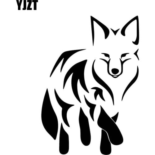 YJZT 11.8CM*16.7CM Cunning Fox Car Stickers Cartoon Decorate Car Trunk Vinyl Decal Black/Silver C4-1265