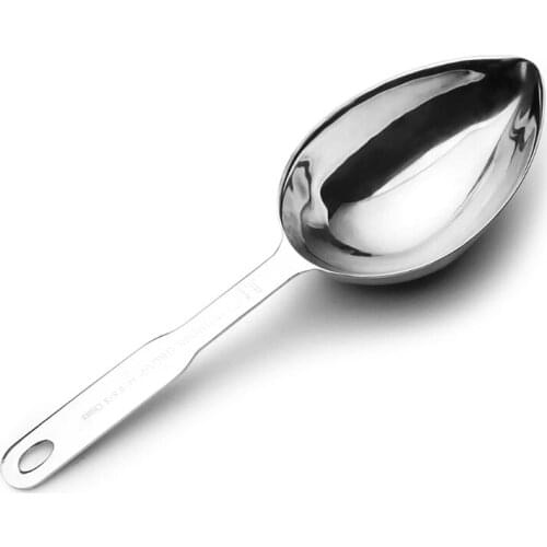 Stainless Steel Oval 1 Cup Measuring Scoop Ice Cream Tea Food Measuring Scoop Multifunctional Measuring Scoop