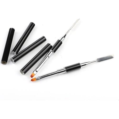 1PC Dual Ended Nail Art Acrylic UV Gel Extension Builder Flower Painting Pen Brush UV Gel Remover Spatula Stick Manicure Tool