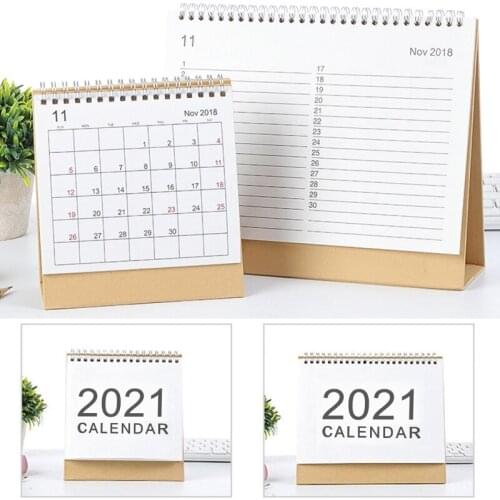 2021 Desktop Calendar English Coil Daily Monthly Planner Schedule Yearly Agenda P9YA
