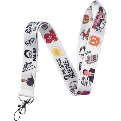 30pcs The office tv show Lanyard for Keys Phone Cool Neck Strap Lanyard for Camera Whistle ID Badge Cute webbings ribbons Gifts