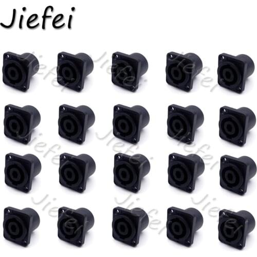 20pcs 4 Pin Speakon Panel Mount 4 Poles Powercon Female Jack Socket Connector Power Connector Chassis 4 Pin Powercon wholesale