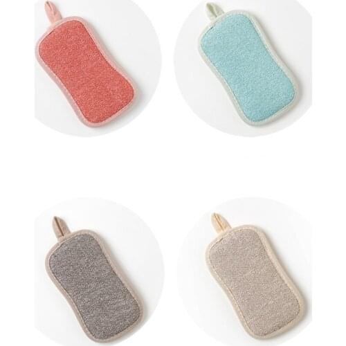 4pcs Double sided Highly Efficient Scouring Pad Dish Cloth kitchen Cleaning Tools Wipers Rags Strong Decontamination Dish Towels