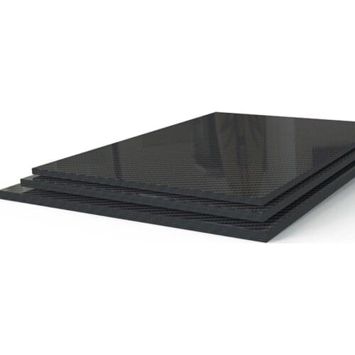 500MM X 500MM Surface Pure Carbon Fiber Panel Board 3mm-6mm Thickness Composite Hardness Material