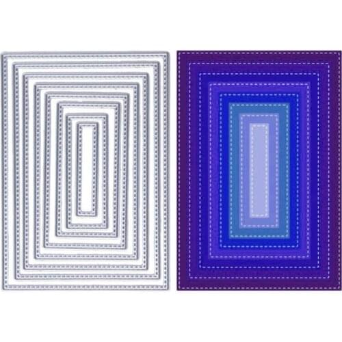 8Pcs Basic Border Frame Set Metal Cutting Dies for DIY Scrapbooking Photo Album Decorative Embossing Paper Card Crafts Die Cut