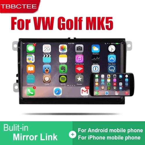 TBBCTEE Auto Radio 2 Din Android Car Player For Volkswagen VW Golf MK5 2005 2006 2007 2008 GPS Navigation BT Wifi Map system