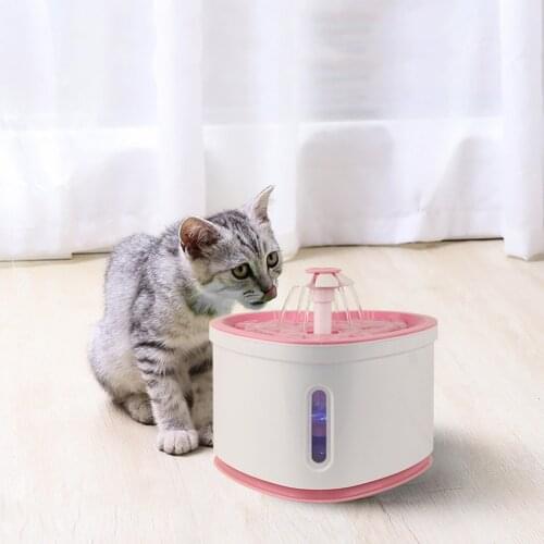 2.0L Automatic Cat Water Fountain Drinking LED Night Lighting Pet Water Dispenser USB Charging Cats Water Feeder Bowl Ultr Quite
