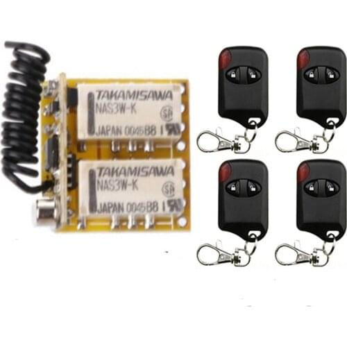 DC3.7V 4.5V 5V 6V 7.4V 9V 12V 2CH Mini Relay Wireless Switch Remote Control Power LED Lamp Controller Micro Receiver Transmitter