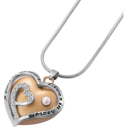 Dropshipping A Piece of My Heart is in Heaven Cremation Jewelry Urn Necklace for Ashes Heart Memorial Pendant Necklace