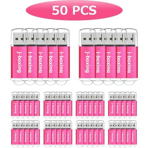 J-boxing 16GB USB Flash Drives 32GB Flash Drive USB 2.0 Flash Memory Thumb Stick 8GB 4GB USB Drive with Cap 2GB 1GB 50pcs Pink