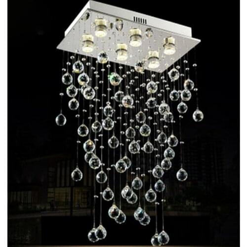 Beautiful Modern Luxury LED Crystal RainDrop Ceiling Lamp Lighting Chandelier Loft Villa Bedroom Diningroom