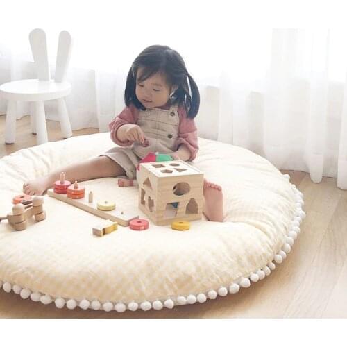 INS Children Round Climbing Play Mat Soft Floor Baby Mat Bedroom Decoration Rug Newborn Photography Accessories Carpet