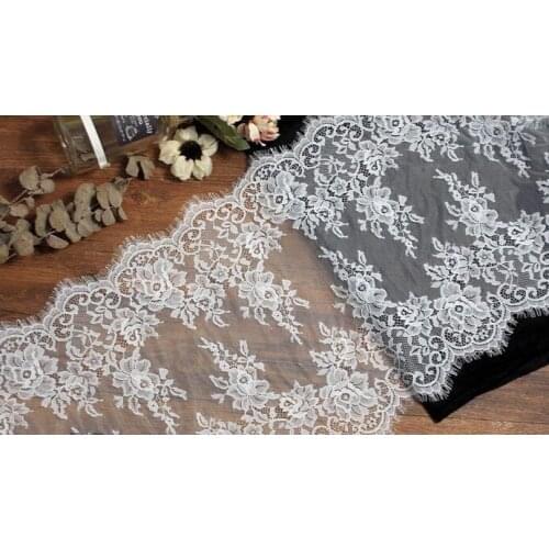 GLace 9M/lot 40cm wide European Eyelash Lace Cloth Clothing DIY Wedding Dress Decoration Material Lace TX256