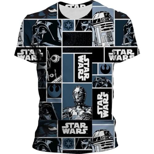 Short Sleeve Mens T Shirt Marvel 3D Printed Star Wars Fashion Boy Girl Kids Clothing Short Sleeve Harajuku Cool Women T-shirts