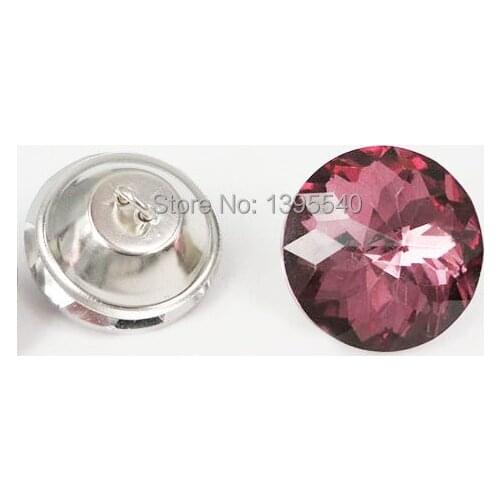 New 30mm Purple Crystal Glass Button For Sofa Industry Decoration Filed Soft Bauhinia Crystal Button KTV Wall Decorative Buckle