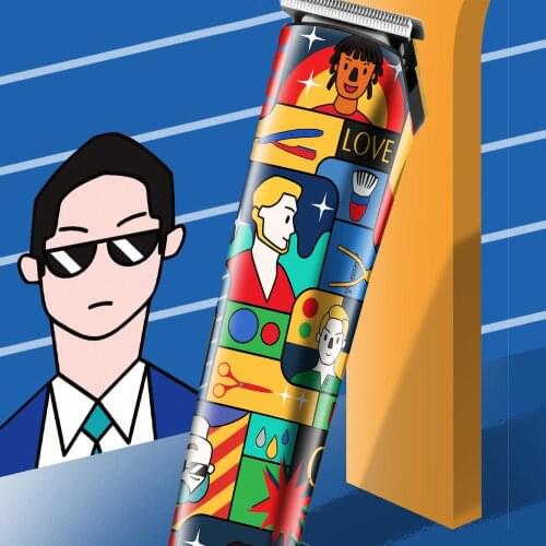 Kemei 5017H Personality Graffiti Electric Hair Clipper Professional Hair Beard Trimmer For Men Barber Hair Cutting Mower Machine