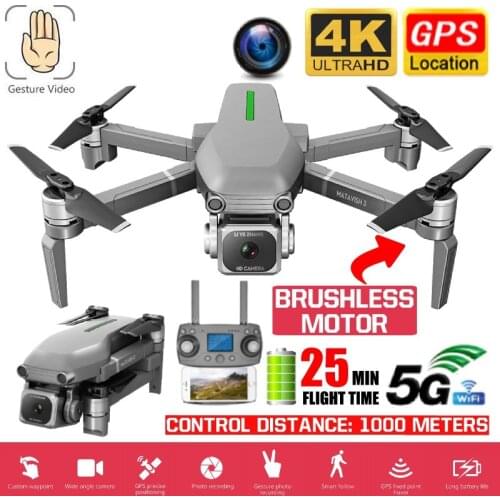 Professional Drone GPS HD 4k Dual Camera 5G WIFI Brushless Motor 1KM Distance Quadcopter Flight 25minu RC Helicopter Selfie Dron