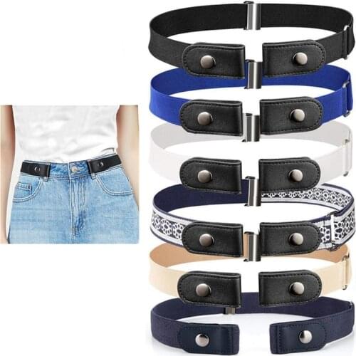 Buckle-free Elastic Invisible Belt for Jeans Genuine Leather Belt Without Buckle Easy Belts Women Men Stretch Cintos No Hassle