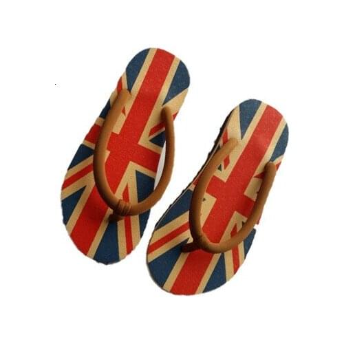 Women Men Summer Women Sandals Popular Flip Flops Jack And Eiffel Tower Pattern Summer American Flag Home Slippers