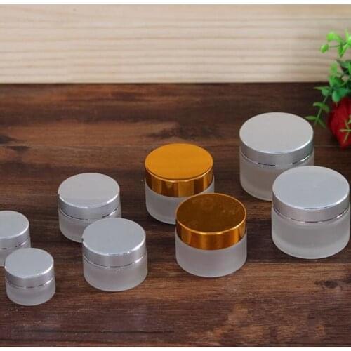 50G Frost Glass Cream Jar with Silver gold Cap,5g 10g Glass Packing Jars, 20g Empty Cream Jar, 30g Cosmetic Glass Jars F2017761