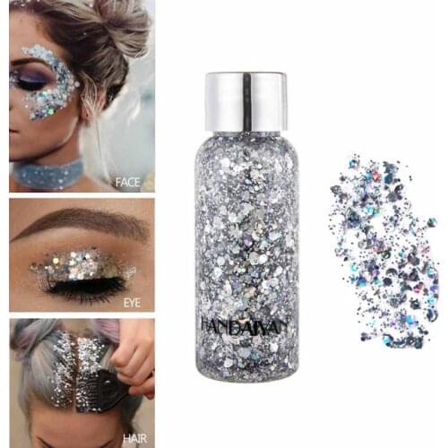 1pcs HANDAIYAN Eyeshadow Glitter Gel Cream Eye Face Hair Body Glitter Shimmer Gel Eyes Makeup Multipurose Shiny Cosmetic TSLM1