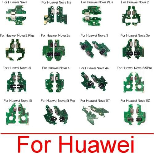 USB Charging Dock Connector Charge Board Flex Cable For Huawei Nova 2 2S 2I 3 3E 3I 4 4E 5 5 5i 5T 5Z 6 7 7I SE Pro lite plus