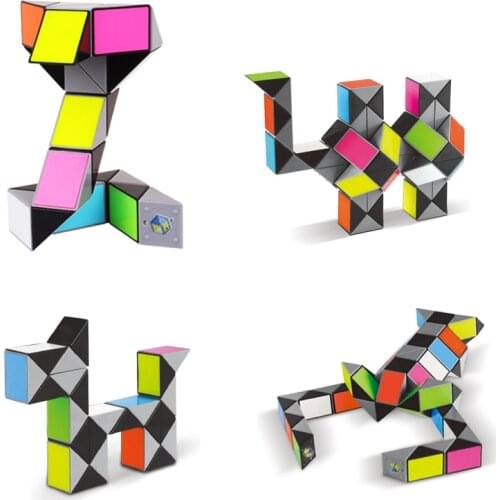 YUXIN Colorful 3D Magic Ruler 24/36/48/72 magic ruler Segments Snake Twist Cube Puzzle Kid Educational Toy for Children