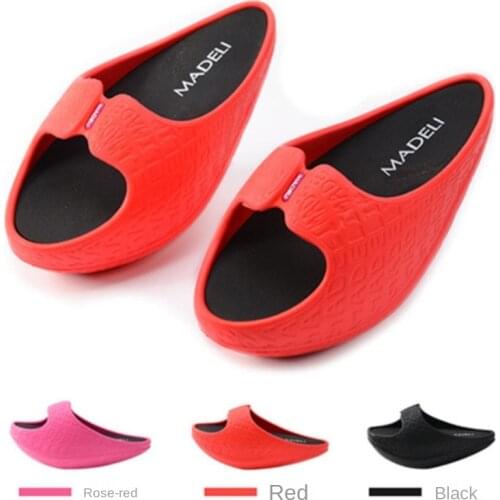 Mr Co Japanese Style Personality Sports Slimming Shoes Cute Indoor Soft-soled Non-slip Slope Slimming Stovepipe Slippers Women