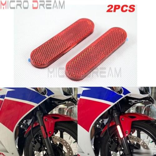 Motorcycles Dirt Bike Red Round Rear Reflector Plastic Universal Self Adhesive Safety Reflectors