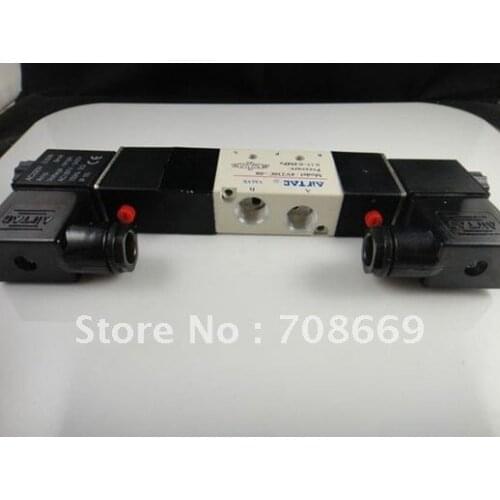 4V230-08C 5Ports3Position Double Solenoid Pneumatic Air Valve 1/4" BSPT DC12V