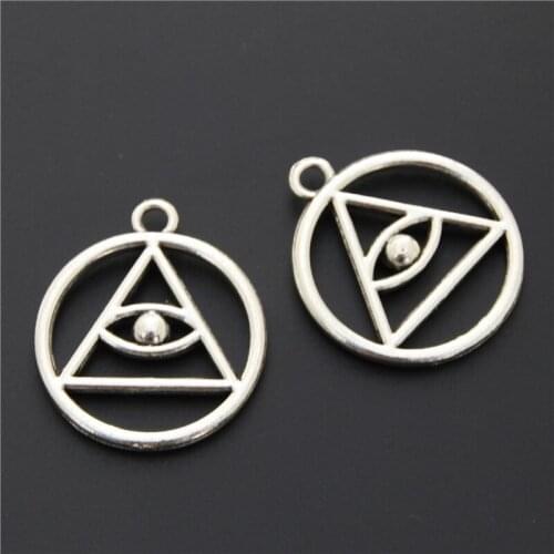 5pcs Silver Color Religious Triangle Eye Horus Eye Charms Handmade Jewelry Accessories DIY Jewelry Findings A2506