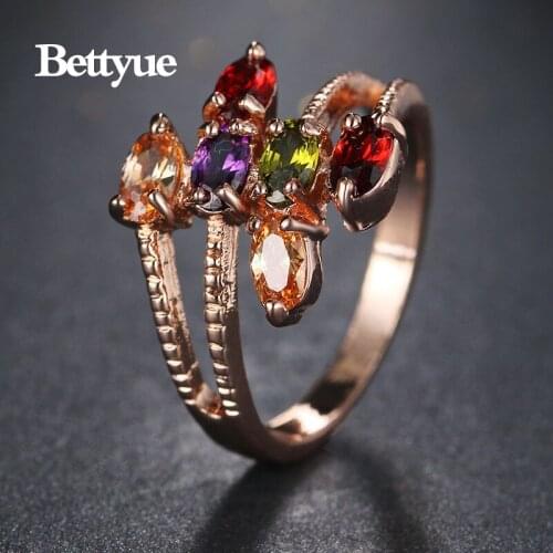 Bettyue Strange Creative Design Attractive Rings For Women Oval Rhinestones Wedding Shining Gifts in Fashionable Party