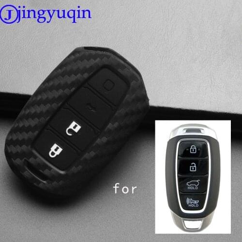 Jingyuqin Silicone Car Key Case For Hyundai i30 Ix35 Solaris Azera Elantra Grandeur Ig Accent Santa Fe Verna 2017 2018